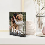Love Overlay Personalised Couples Photo Block<br><div class="desc">Create a sweet keepsake of your wedding,  honeymoon or special moment with this beautiful custom acrylic block that's perfect for couples. Personalise with a favourite vertical photo,  with "love" overlaid in retro white lettering,  and your names beneath.</div>