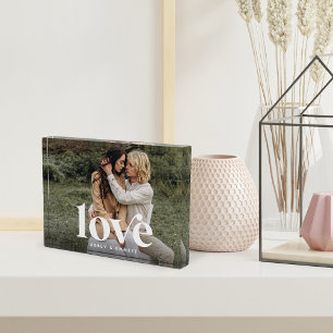 Love Overlay Personalised Couples Photo Block