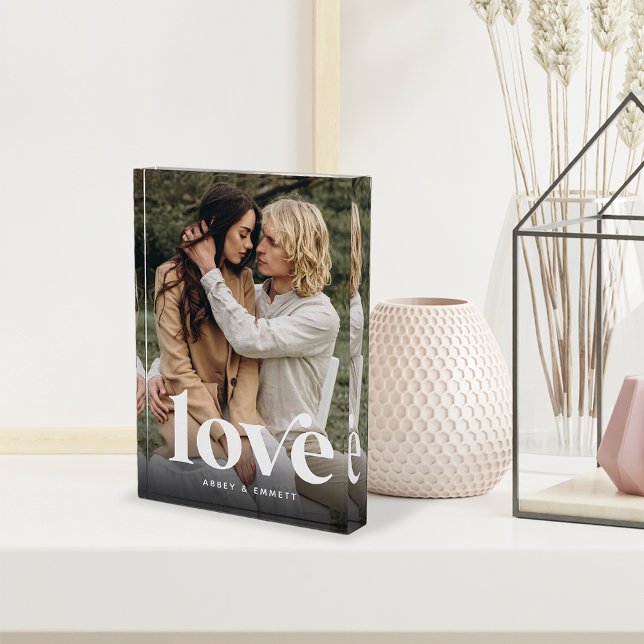 Love Overlay Personalised Couples Photo Block (Creator Uploaded)