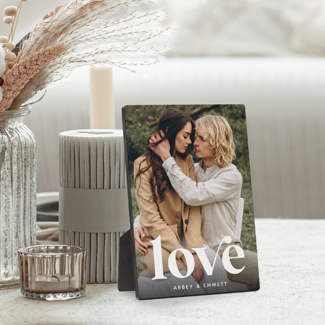 Love Overlay Personalised Couples Photo Plaque (Creator Uploaded)