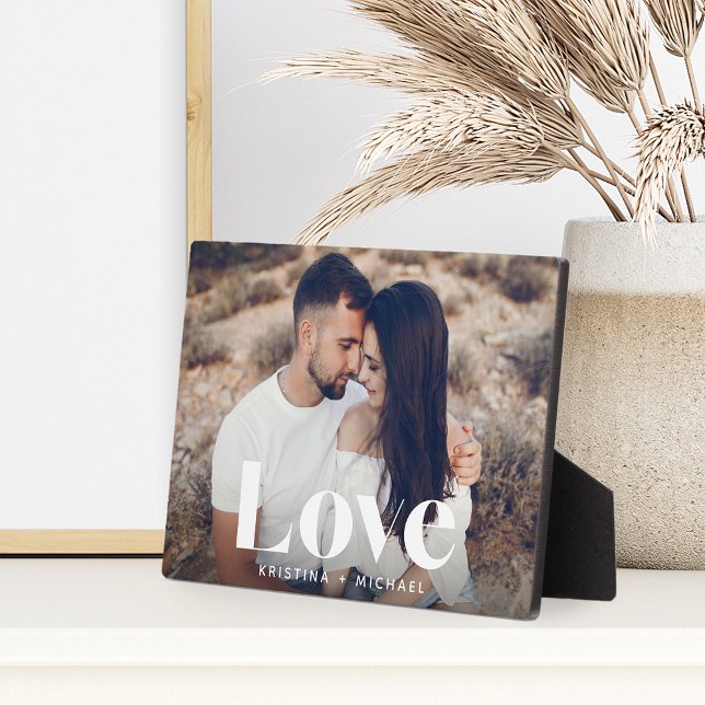 Love Overlay Personalized Couples Photo Plaque (Creator Uploaded)