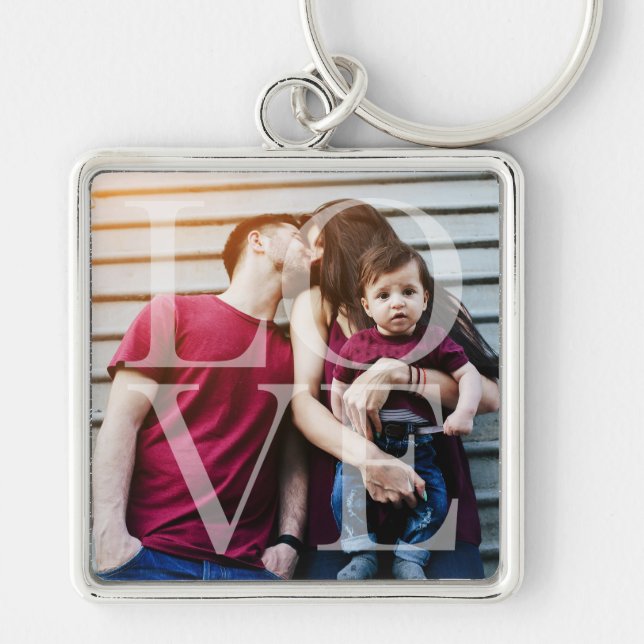 Love Overlay Photo Key Ring (Front)