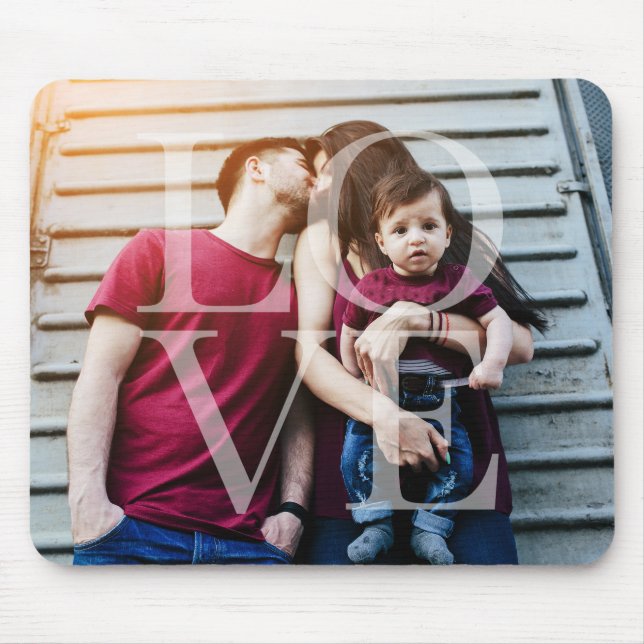 "Love" Overlay Photo Mouse Mat (Front)