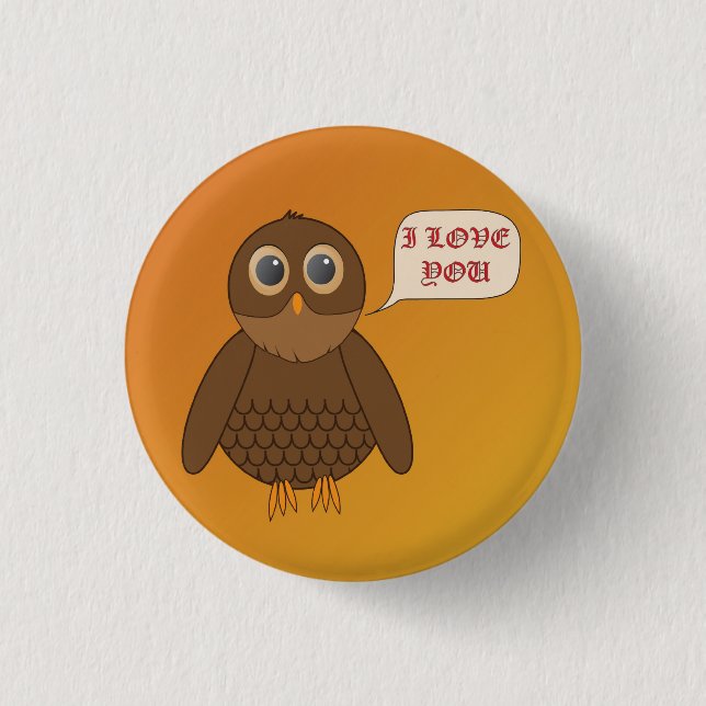 Love Owl 3 Cm Round Badge (Front)