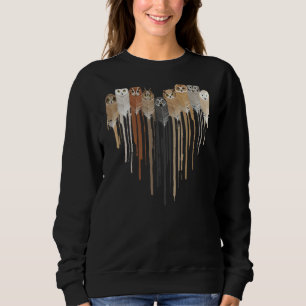 Love Owl Feather Heart Indian Native American Chie Sweatshirt