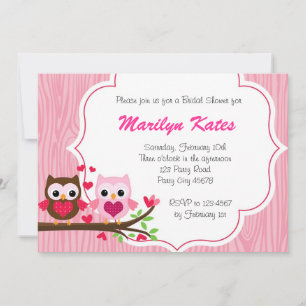 Love Owl on the branch Invitation