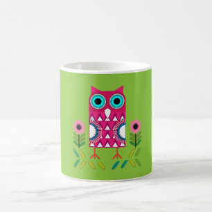 Love Owls - Owl Collector - Scandinavian Folk Art Coffee Mug