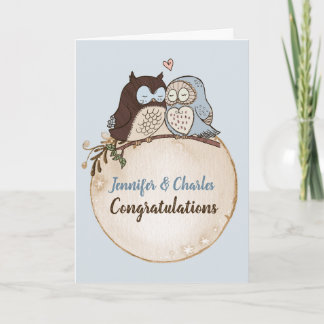 Love Owls Personalised Wedding Card