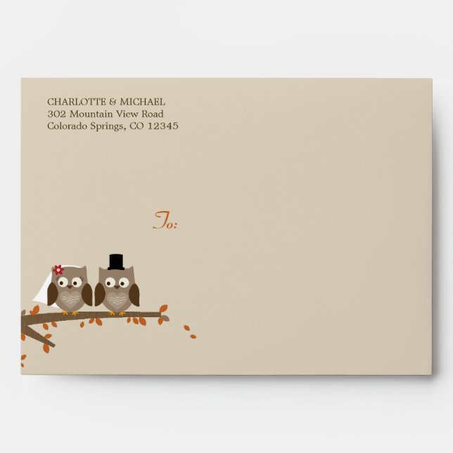 Love Owls Wedding - A7 Envelope (Front)