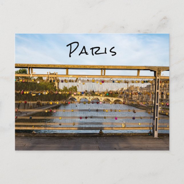 Love padlocks on a bridge in Paris Postcard (Front)