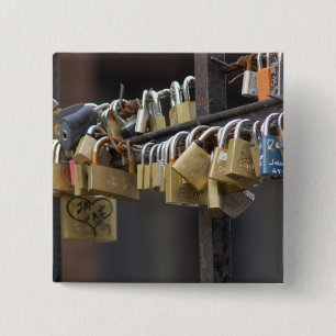 Love Padlocks, Prague 15 Cm Square Badge