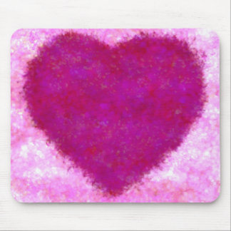 Love Painted Heart Pink Design Print Graphic Mouse Mat