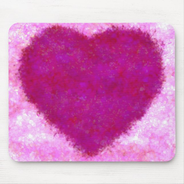Love Painted Heart Pink Design Print Graphic Mouse Mat (Front)