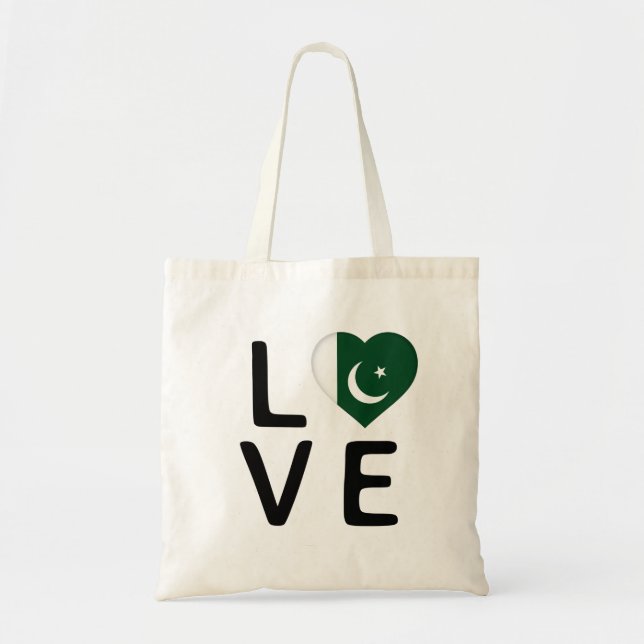 Love - Pakistan Flag Tote Bag (Front)