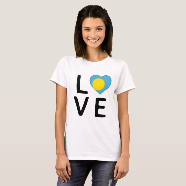 Love - Palau Flag T-Shirt (Front Full)