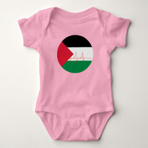 Love Palestine Heart Pulse فلسطين Free Palestine Baby Bodysuit