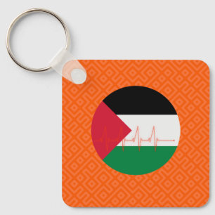 Love Palestine Heart Pulse فلسطين   Free Palestine Key Ring
