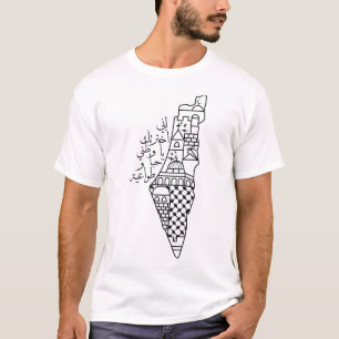 Love Palestine My Homeland Palestinian Map Kufiya T-Shirt