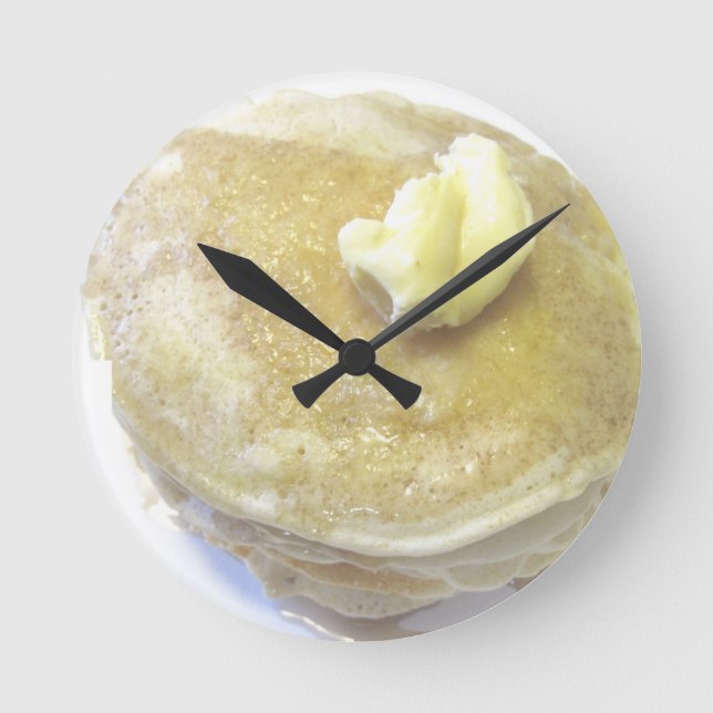 Love Pancakes Round Clock (Front)