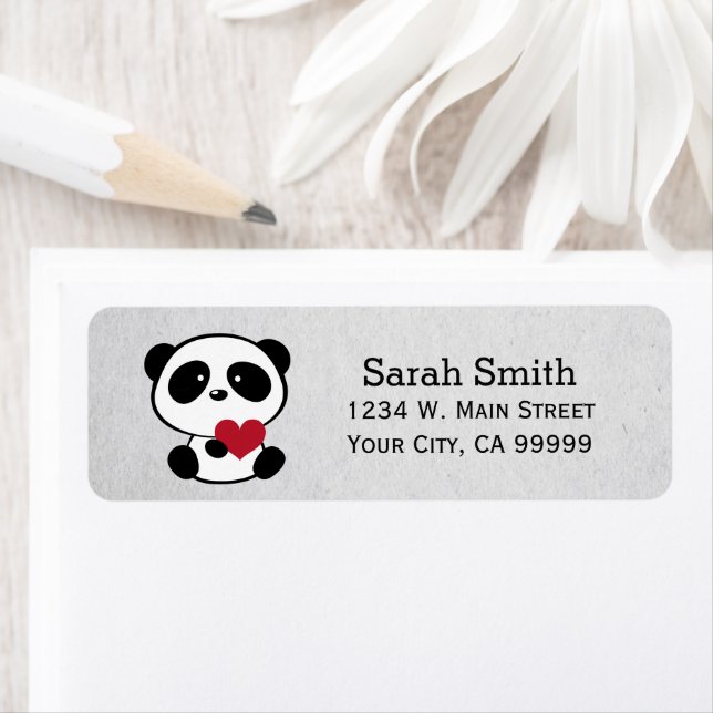 Love Panda Bear Return Address Labels (Insitu)