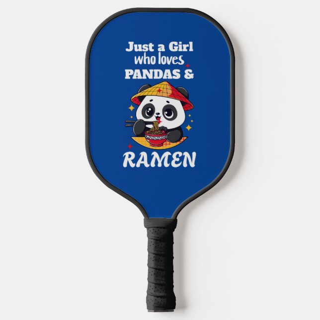 Love Pandas and Ramen (white text) Pickleball Paddle (Front)