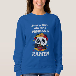 Love Pandas and Ramen (white text) Sweatshirt