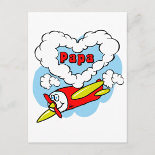 Love Papa Kids Aeroplane Postcard