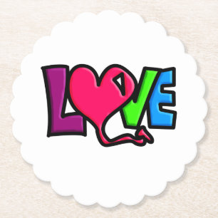 Love paper coaster