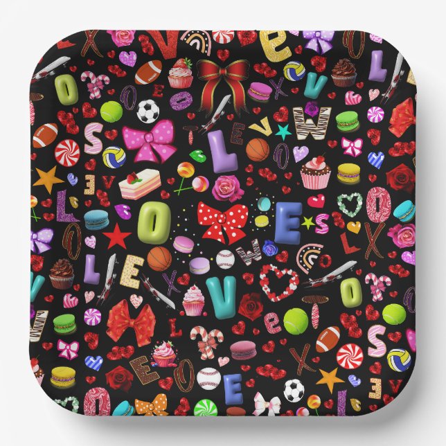 Love Paper Plate (Front)