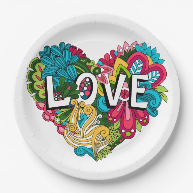 Love   paper plate (Front)
