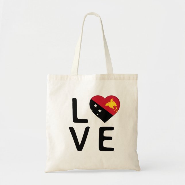 Love - Papua New Guinea Flag Tote Bag (Front)