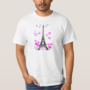 LOVE PARIS EIFFEL TOWER PRINT T-Shirt