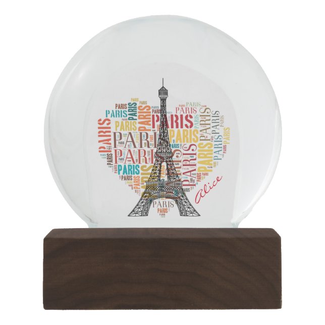 Love Paris | Eiffel Tower Snow Globe (Front)