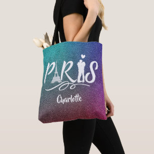 Love Paris Eiffel Tower Super Cool Personalised Tote Bag