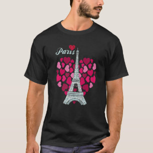 Love Paris Heart Eiffel Tower Souvenir France Fren T-Shirt