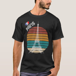 Love Paris Retro Eiffel Tower France Tourist Souve T-Shirt