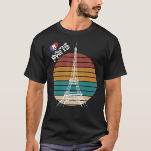 Love Paris Retro Eiffel Tower France Tourist Souve T-Shirt