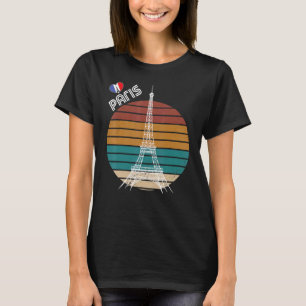 Love Paris Retro Eiffel Tower France Tourist Souve T-Shirt