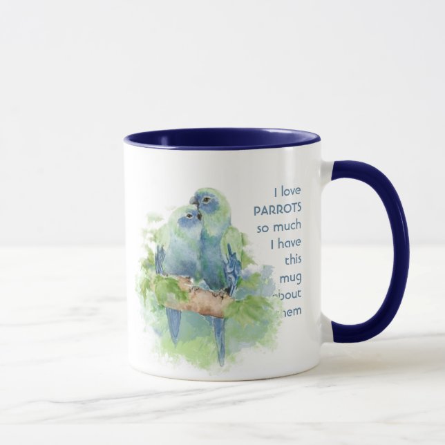 Love PARROTS so much I Fun Quote Mug (Right)