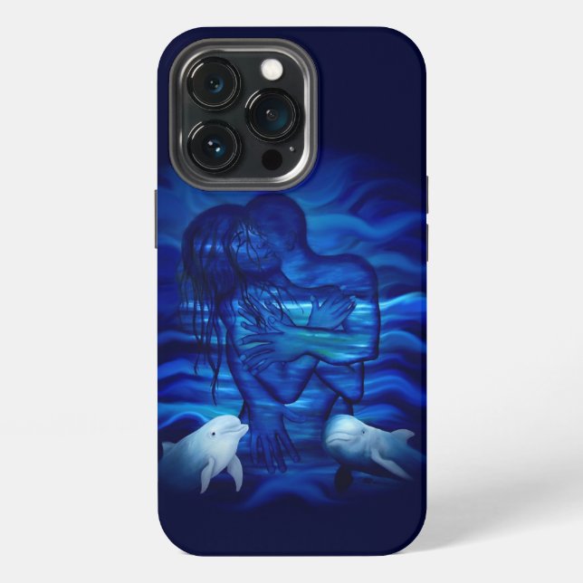 Love, Passion act - pair with Dolphin pair iPhone Case (Back)