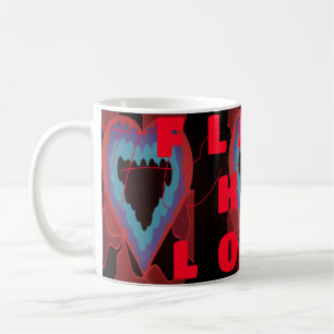 Love passion hot art design red misty blue coffee mug
