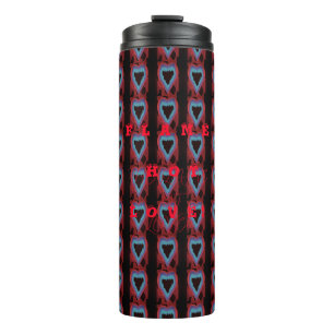 Love passion hot art design red misty blue thermal tumbler