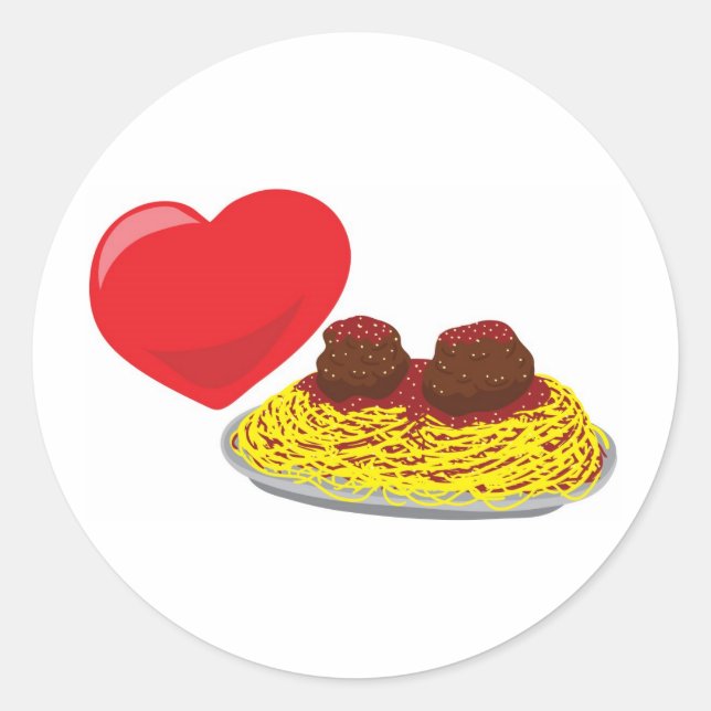 Love pasta!  Customisable: Classic Round Sticker (Front)