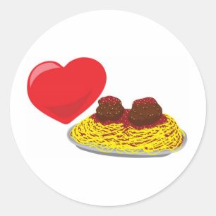 Love pasta! Customisable: Classic Round Sticker