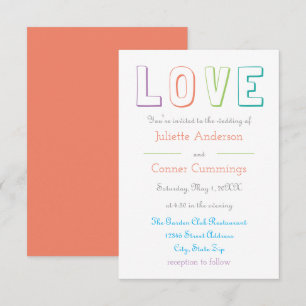 LOVE pastel - 3x5 Wedding Invitation