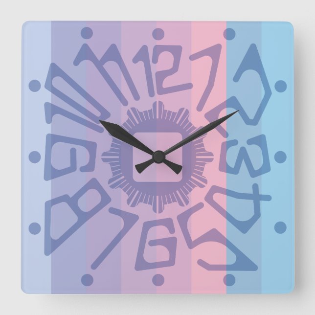 Love PASTEL COLORS by Masanser Square Wall Clock (Front)