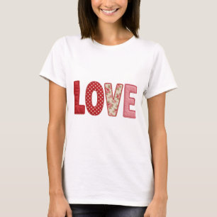 Love Patchwork Quilted PNG Textile Sewing Design T-Shirt