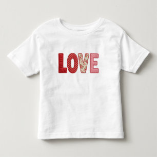 Love Patchwork Quilted PNG Textile Sewing Design Toddler T-Shirt