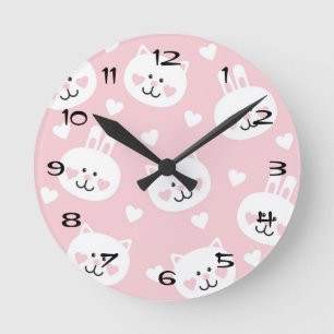 Love Pattern 2 Round Clock