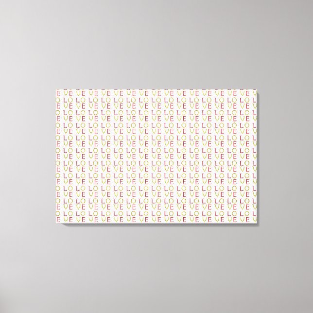 Love Pattern Canvas Print (Front)